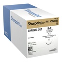 Surgical Specialties Sharpoint Plus 5-0 P-3 Chromic Gut Absorbable Suture with Needle and Undyed, 12 per Box