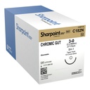 Surgical Specialties Sharpoint Plus 3-0 22 mm Chromic Gut Absorbable Suture with Needle and Undyed, 12 per Box