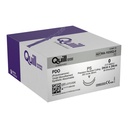 Surgical Specialties Quill 0 24 cm Polydioxanone Absorbable Suture with Needle and Violet, 12 per Box