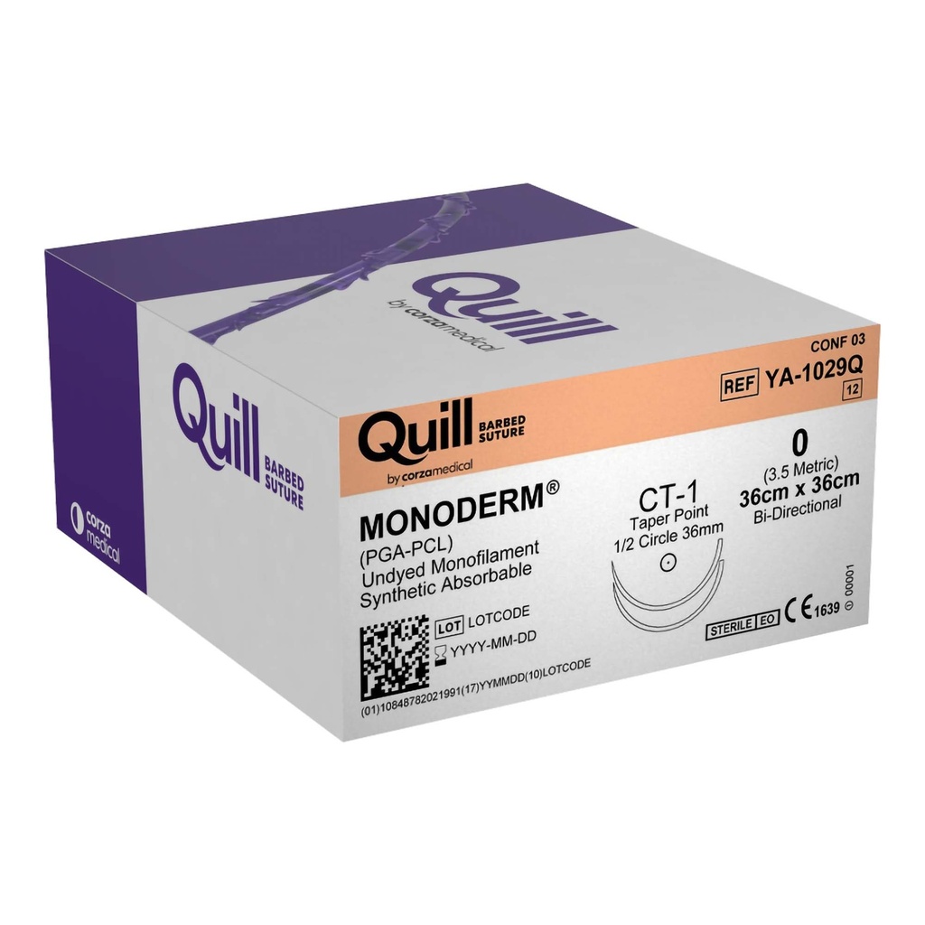 Surgical Specialties Quill Monoderm 36 mm Taper Point Polyglycolic Acid / PCL Absorbable Suture with Needle and Undyed, 12 per Box