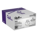 Surgical Specialties Quill 2 36 mm Polydioxanone Absorbable Suture with Needle and Violet, 12 per Box