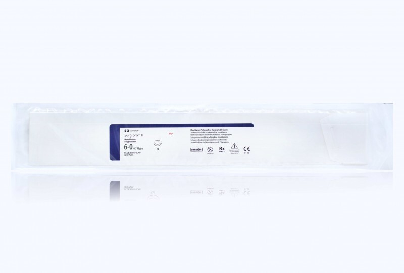 Medtronic Surgipro II 5 inch x 24 inch Size 6-0 CVF-11 Monofilament Polypropylene Sutures, Blue, 12/Box