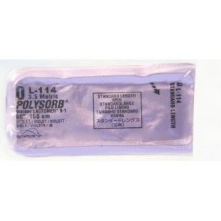 Medtronic Polysorb 150 cm Size 0 Standard Length Braided Synthetic Absorbable Coated Suture, Violet, 36/Box
