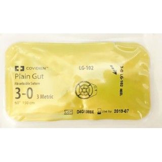 Medtronic Plain Gut 60 inch Size 3-0 Reel Sterile Absorbable Suture, 24/Box