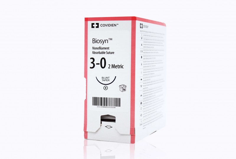 Medtronic Biosyn 30 inch 1/2 Circle Size 3-0 BTV-20 Monofilament Absorbable Suture, 36/Box