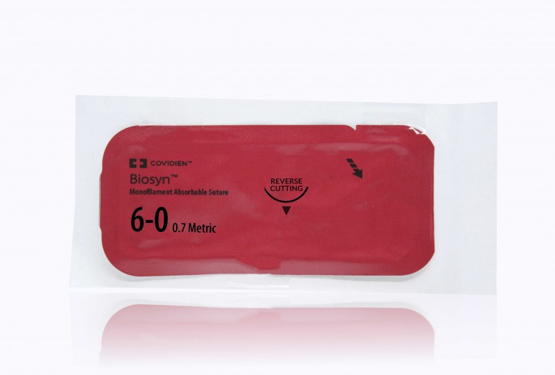 Medtronic Biosyn 18 inch 3/8 Circle Size 6-0 P-13 Monofilament Absorbable Suture, 12/Box