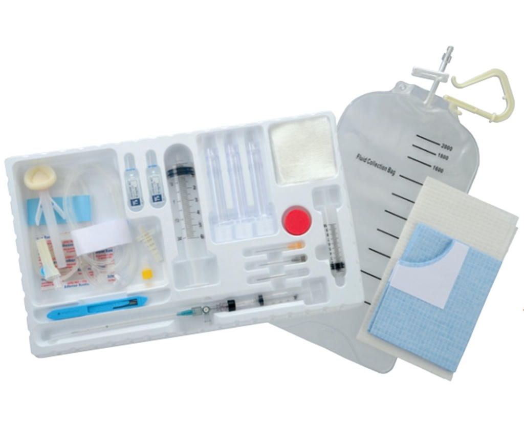 BD Thora-Para 8 Fr Valved Catheter Drainage Trays, 10/Case