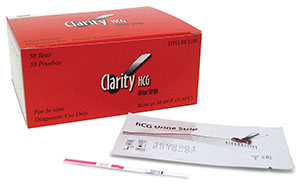 Clarity Diagnostics Pregnancy - Clarity HCG Test Strips, CLIA Waived, 50/bx