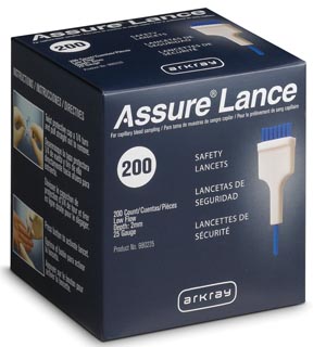 Arkray Assure® Lance Low Flow 25G Lancets x 2mm, 200/bx