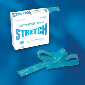 BD Vacutainer® Stretch Latex-Free Tourniquets in Dispensing Box