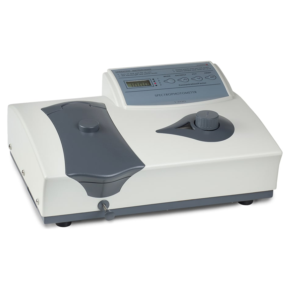 Unico Productivity Series 5 nm Bandpass Spectrophotometer in 110V with 2 pcs of 10mm Square Glass Cuvettes, Dust Cover