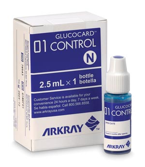 Arkray Glucocard® 01 Meter, Control Solution, 1 Bottle Normal, 1 Bottle High