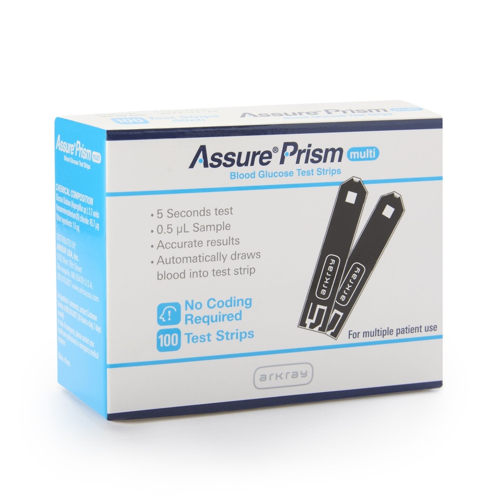 Arkray Assure® Prism Blood Glucose Test Strips, Auto Code, 100/btl