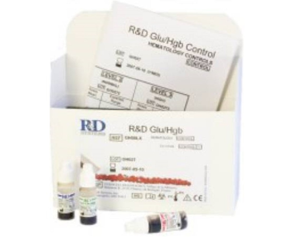 HemoCue America R&D Glu/Hgb Dual Control Starter Kit for Analyzers, 3 Vials/Box