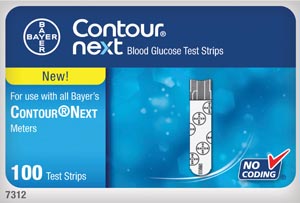 Ascensia Contour® Next Ez Blood Glucose Test Strips, 100/btl