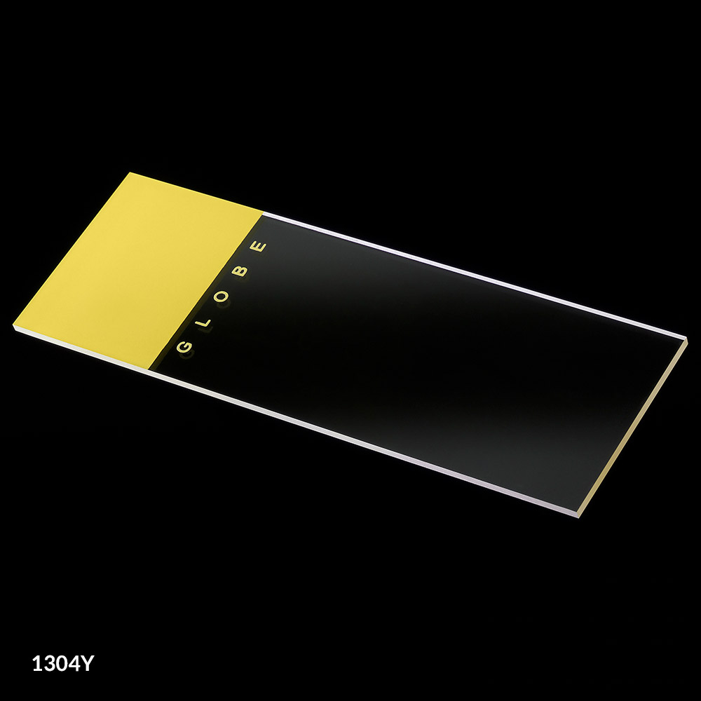 Globe Scientific 25 mm x 75 mm Color Frosted 90° Ground Edges Glass Microscope Slides, Yellow, 1440/Case