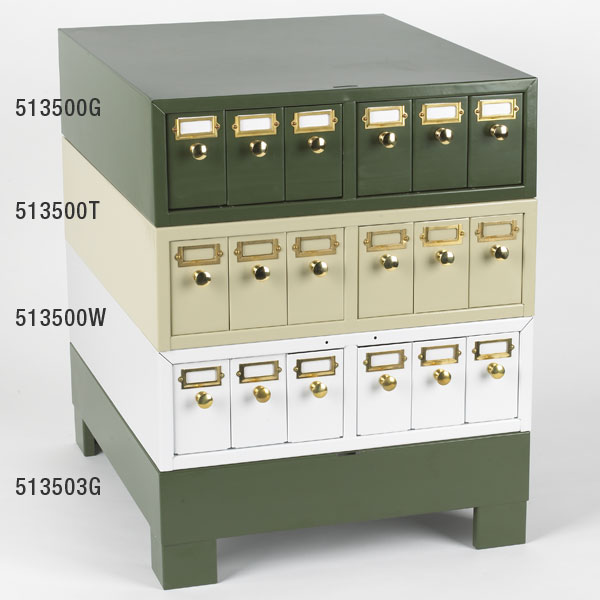 Globe Scientific 6 Drawers Metal Storage Cabinet for 4500 Slides, Green