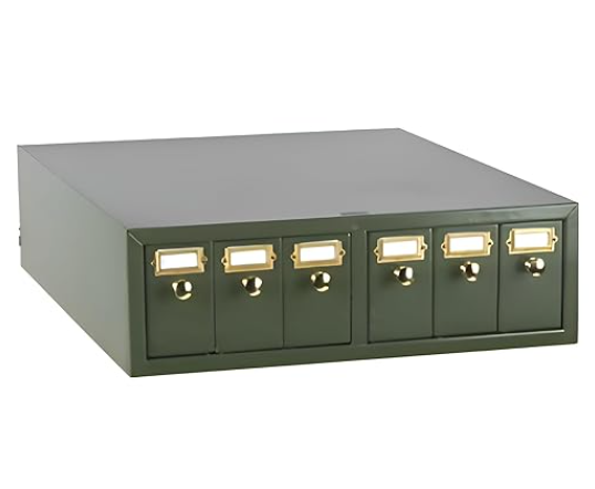 Globe Scientific 6 Drawers Metal Storage Cabinet for 4500 Slides, Green