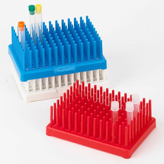 Globe Scientifc 13mm x 96 Places Polypropylene Test Tube Peg Rack, Blue