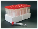 Globe Scientific 15 ml AC Sterile Racked Centrifuge Tube w/ Separate Red Screw Cap, 500/Case