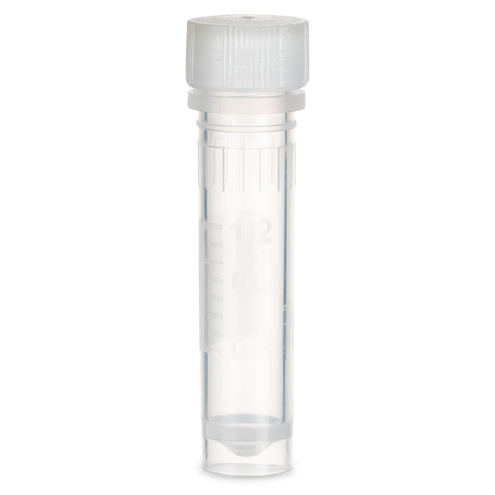 Globe Scientific 2 ml PP Sterile Self-Standing Microcentrifuge Tubes w/ O-Ring Screw Cap, Clear, 1000/Case