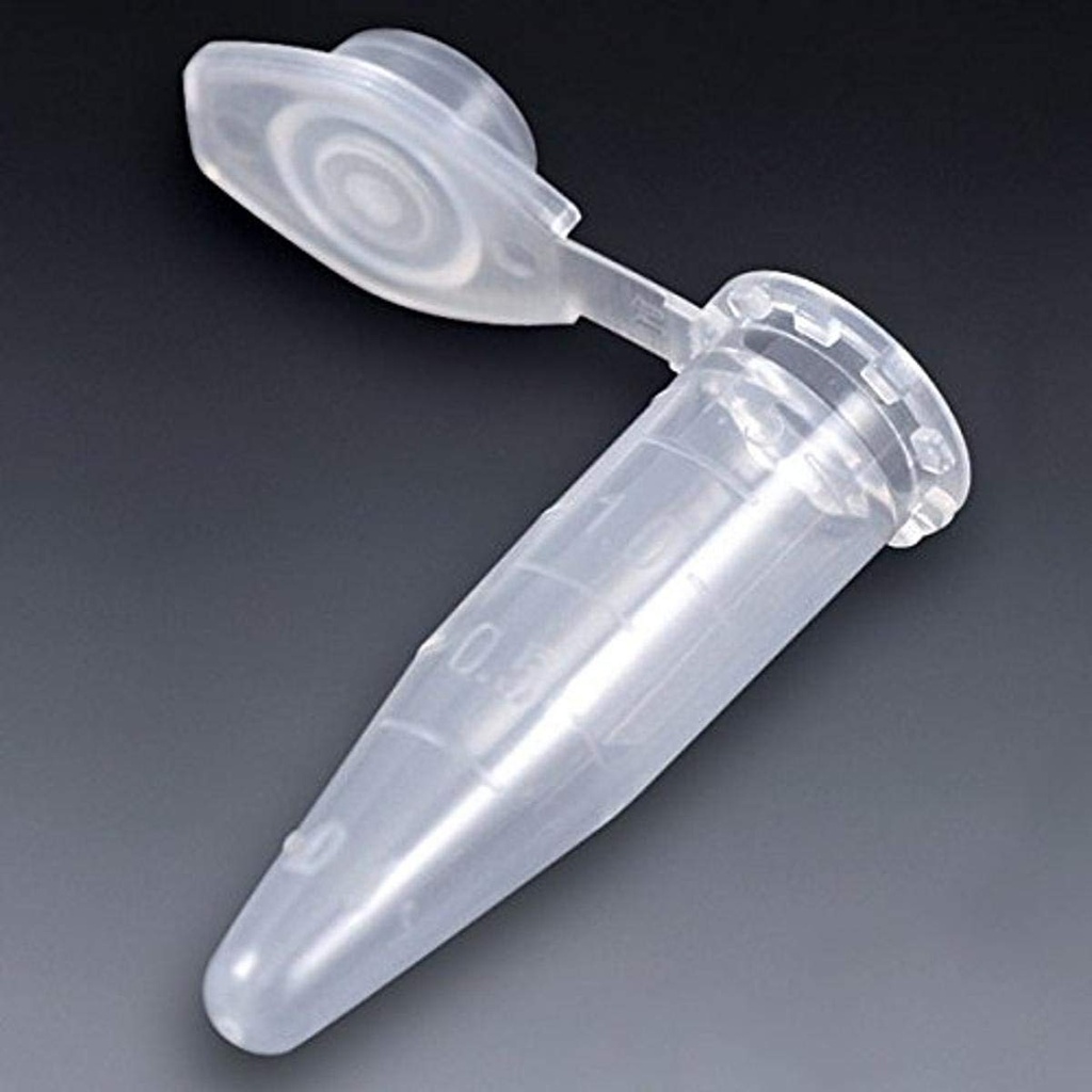 Globe Scientific 1.5 ml PP Microcentrifuge Tubes w/ Attached Snap Cap, Clear, 1000/Bag