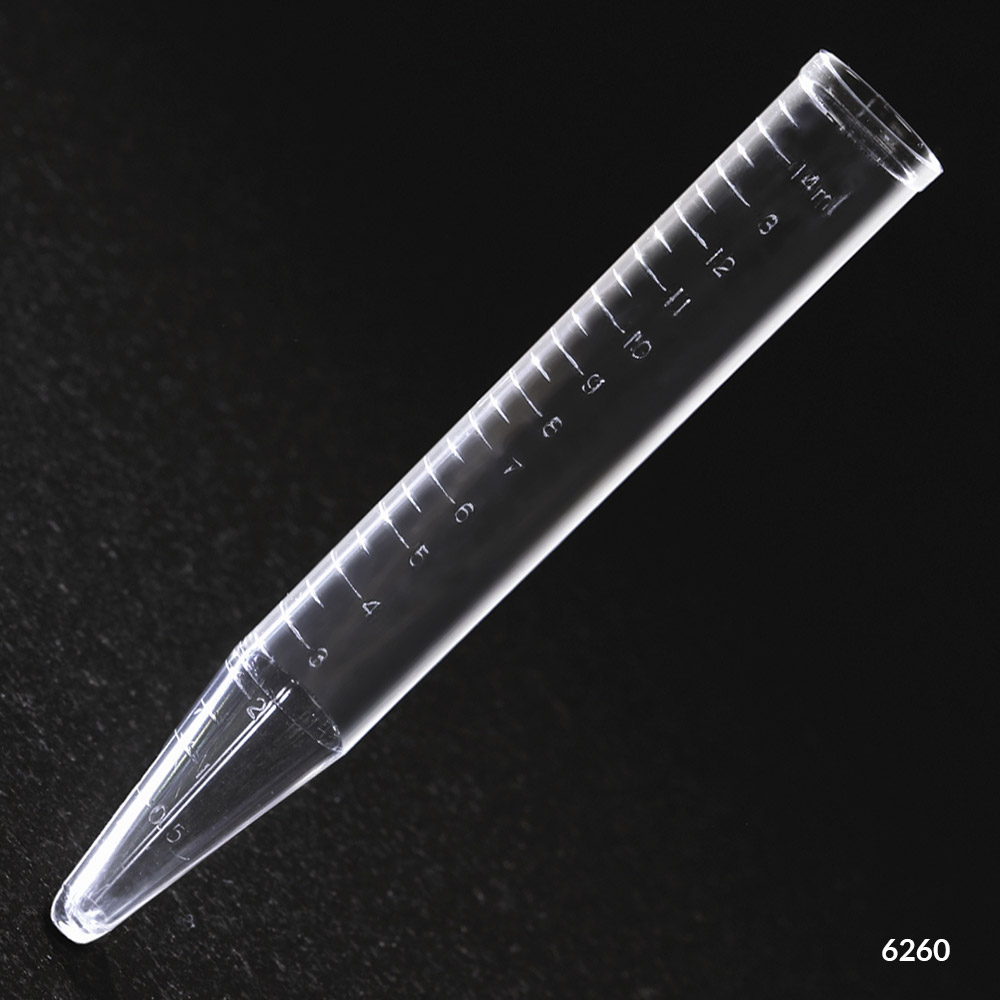 Globe Scientific 15 ml PS Conical Bottom Plain Top Centrifuge Tube, 1000/Case