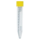 Globe Scientific 10 ml PP Sterile Centrifuge Tube w/ Separate Yellow Screw Cap, 1000/Case