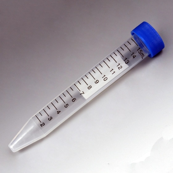 Globe Scientific 15 ml PP Sterile Centrifuge Tube w/ Separate Blue Screw Cap, 500/Case