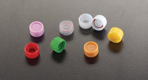 Simport Colored Closure Flat Caps, Lip Seal, Yellow