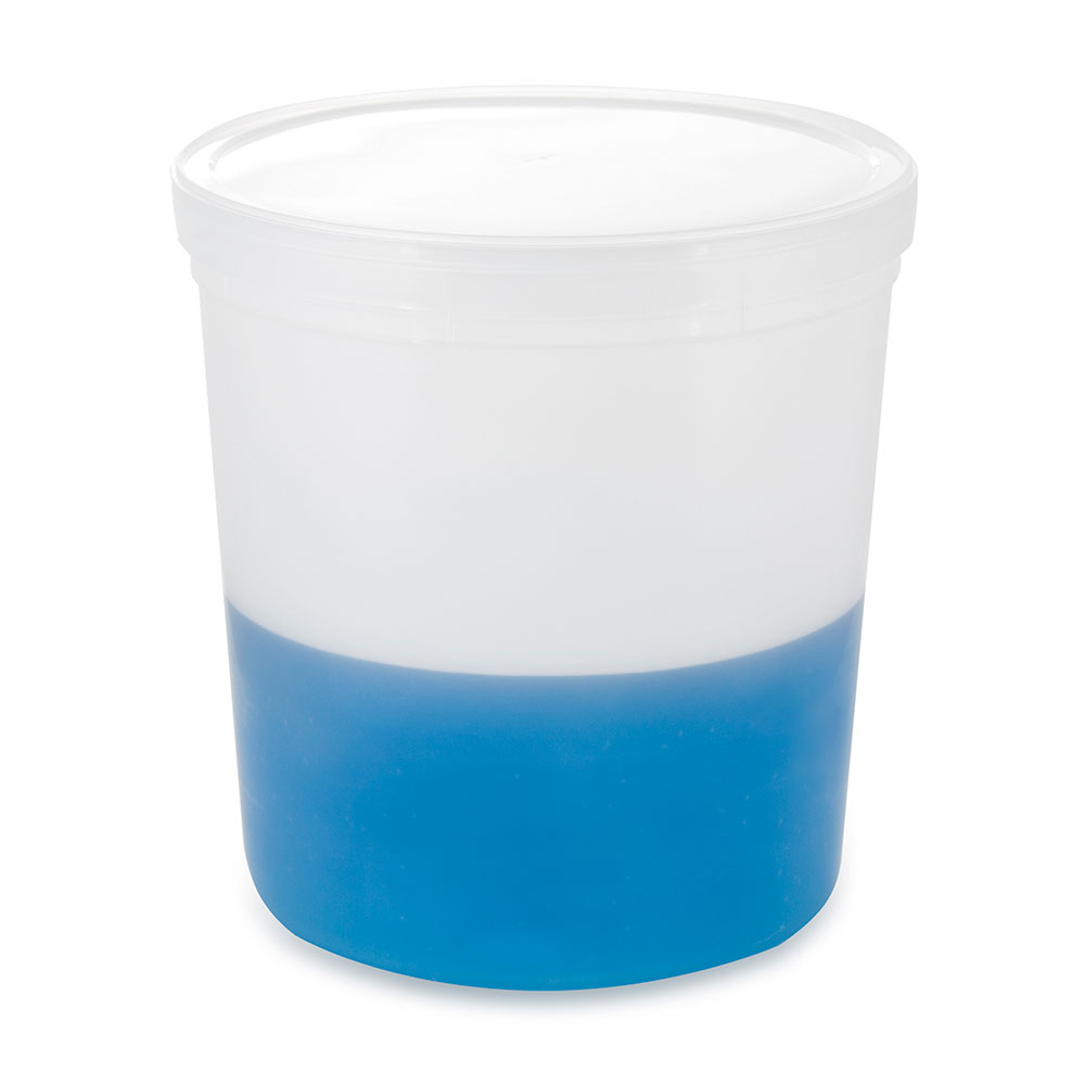Globe Scientific 64 oz HDPE Multi-Purpose Containers w/ Separate Snap Lid, Natural, 50/Case