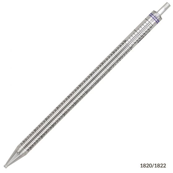 Globe Scientific 50 ml Polystyrene Sterile Serological Pipettes, Purple Striped, 100/Case