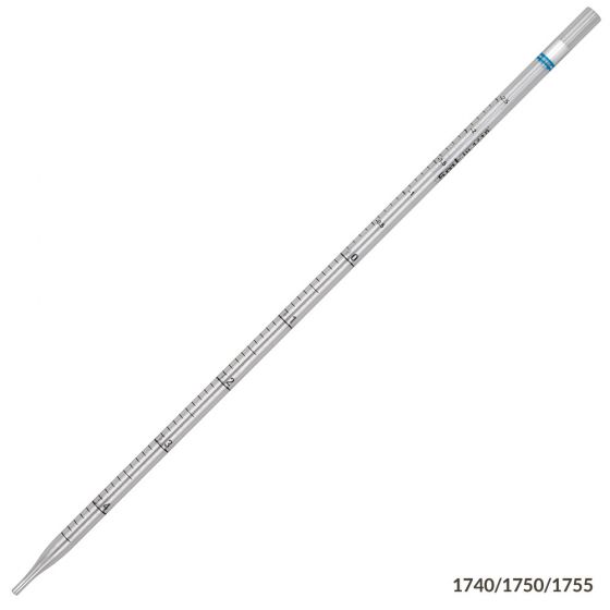 Globe Scientific 5 ml Polystyrene Sterile Serological Pipettes, Blue Striped, 250/Case