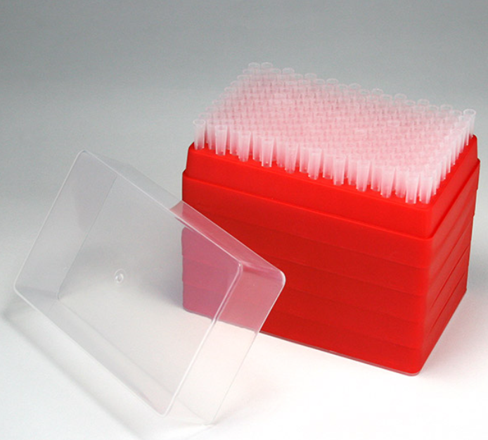 Globe Scientific 1-200µl PP Racked Pipette Tips for MLA & Ovation, Natural, 1000/Rack