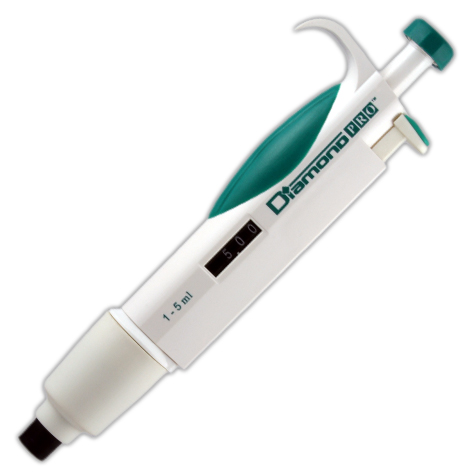 Globe Scientific Diamond Pro 1000-5000µl TPE Adjustable Volume Pipettor, Light Green