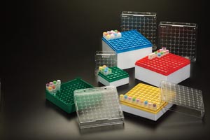 Simport Cryostore™ Storage Box, 3-4mL, 81 Places, Yellow