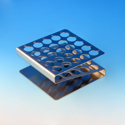 Globe Scientific 25-Place SS "Z" Shape Rack for 15 mm/16 mm/17 mm Tubes