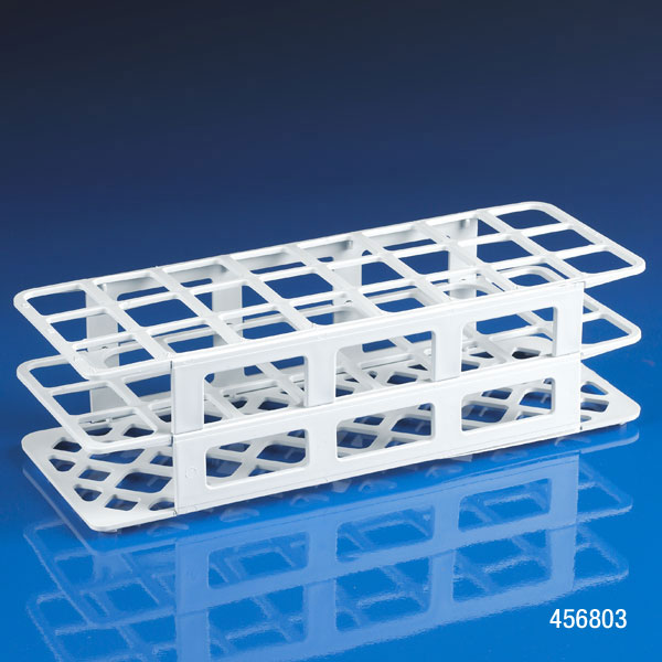 Globe Scientific 24-Place PP Plastic Snap-N-Rack for 30 mm Test Tube, White