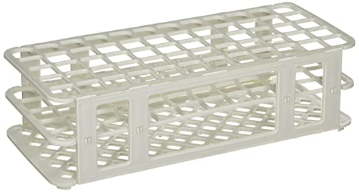 Globe Scientific 60-Place PP Plastic Snap-N-Rack for 16 & 17 mm Test Tube, White