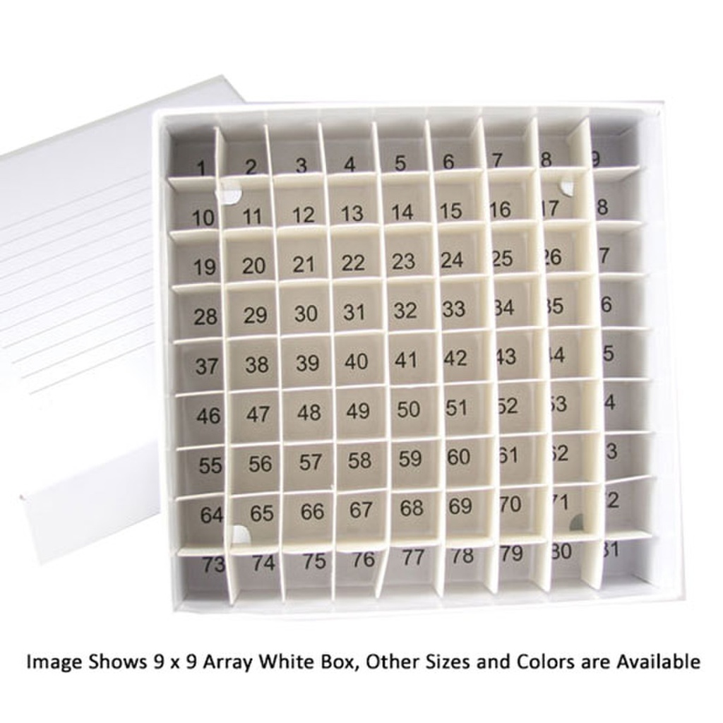 Globe Scientific Cardboard Storage Box for 3" x 13 mm Tubes, White, 48/Case