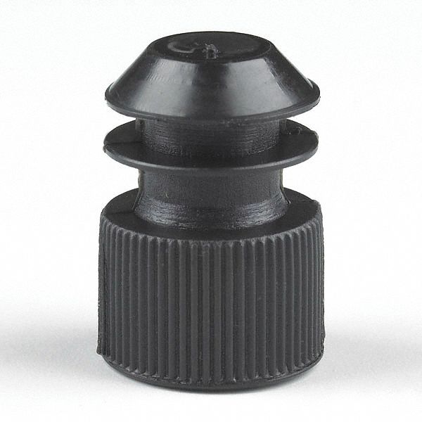 Globe Scientific PE Flange Plug Caps for 16 mm Test Tubes, Black, 1000/Bag