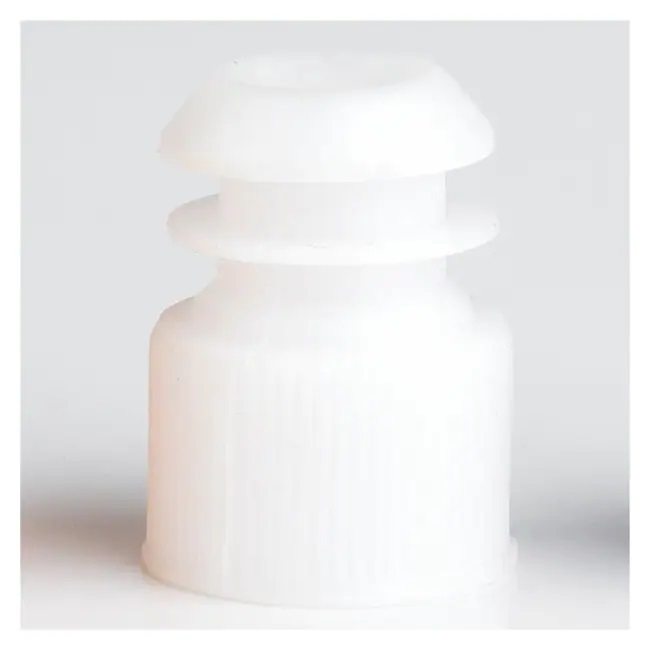 Globe Scientific LDPE Flange Plug Caps for 13 mm Test Tubes, White, 1000/Bag