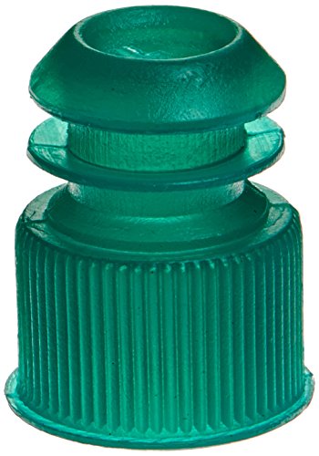 Globe Scientific LDPE Flange Plug Caps for 13 mm Test Tubes, Green, 1000/Bag