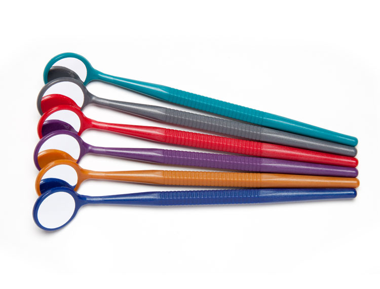 Zirc Crystal HD #4 Thin Grip Jewel Assorted Mouth Mirror (12pk)
