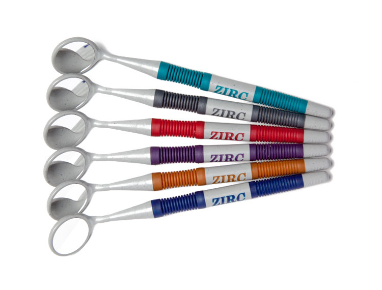 Zirc Black/Gray Crystal HD #5 Soft Grip Mouth Mirror (12pk)