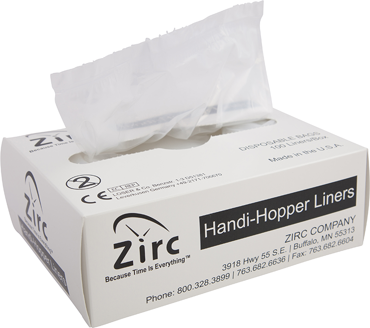 Zirc Handi Hopper Liners (100-Box)