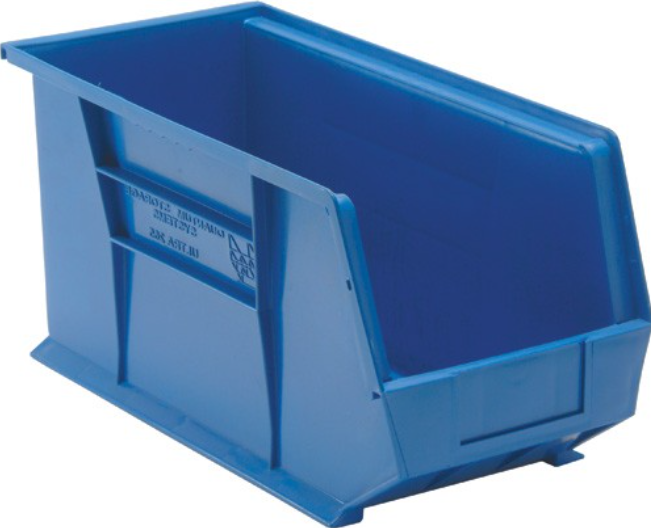 Quantum Ultra Stack & Hang Bins, Blue, 18" x 8-1/4" x 9", 6/ctn