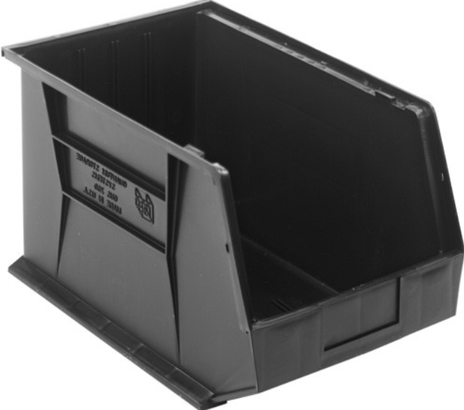 Quantum Ultra Stack & Hang Bins, Black, 18" x 11" x 10", 4/ctn