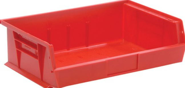 Quantum Ultra Stack & Hang Bins, Red, 10-7/8" x 16-1/2" x 5", 6/ctn
