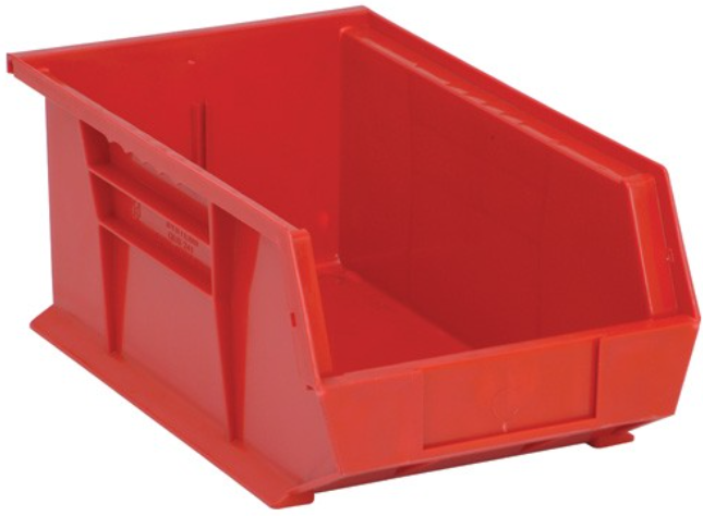 Quantum Ultra Stack & Hang Bins, Red, 13-5/8" x 8-1/4" x 6", 12/ctn